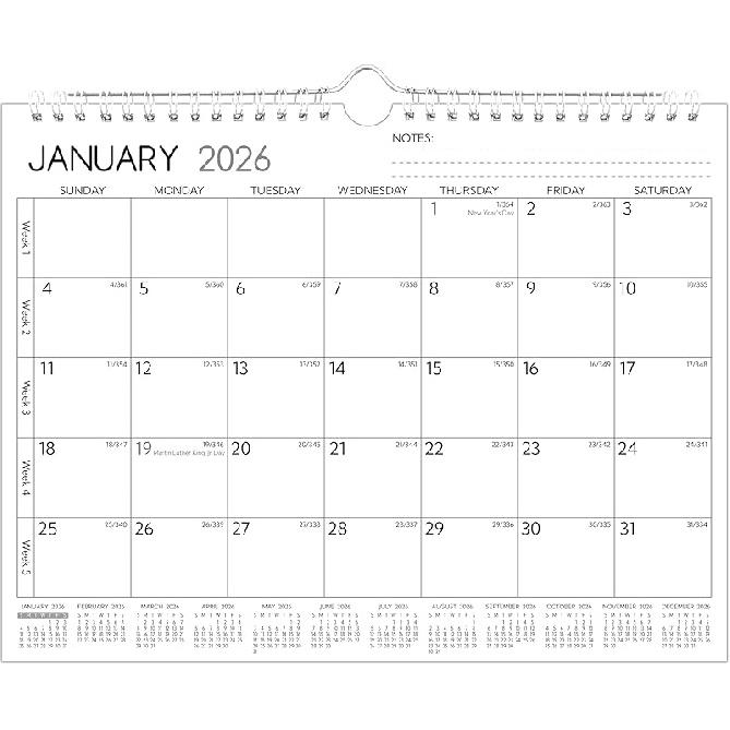Wall Calendar 2026-2027 – 2 Year Small Calendar 2026-2027, 11 x 8.5 In, Jan 2026 - Dec 2027, 2026 Calendar 24 Months, Monthly Calendar 2026, with 2 Year Calendar 2026-2027