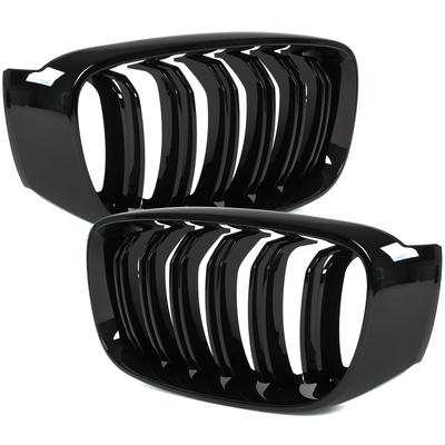BMW 3 F34 GT 13-20 Grilles Between the Headlights (kidneys) Left + Right Set BLACK GLOSSY DOUBLE BAR
