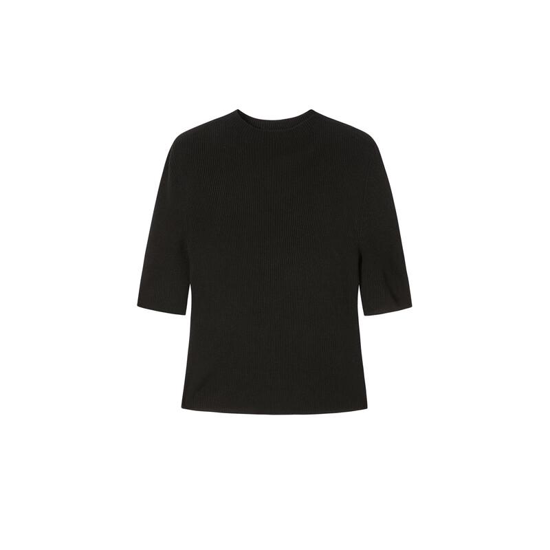 Elva' Island Women's Wool Blend Mid-Sleeve Knit Sweater