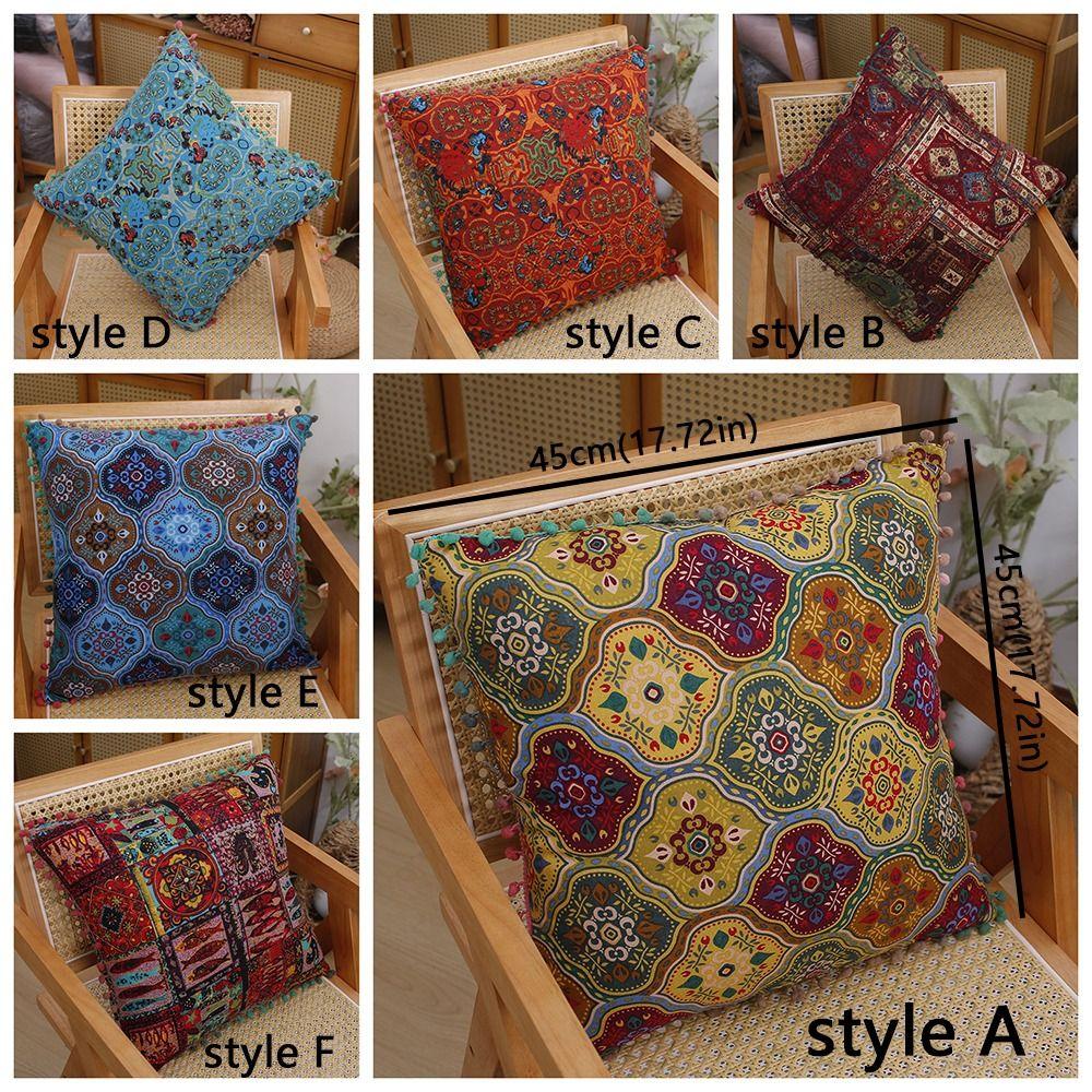 Retro Ethnic Style Cushion Super Soft Throw Pillows Household Decorative Cushion  Living Room Decor