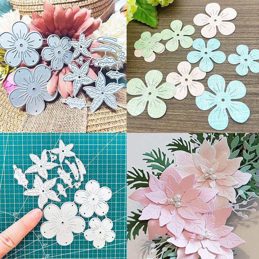 2pcs Flower Petal Metal Cutting Dies Stencils for Scrapbooking Card Making Decorative Embossing Paper Cards Dies