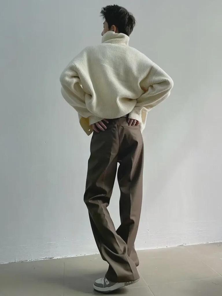 Unisex Korean Fashion Knitted Sweater: Loose Fit with Button Details for Autumn/Winter