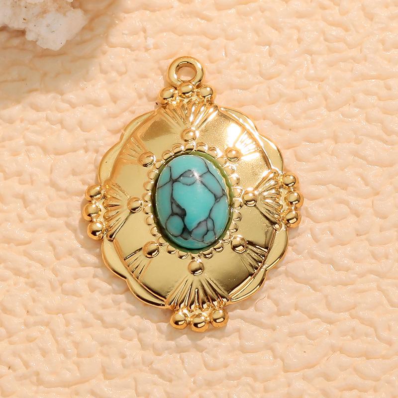 Turquoise Bohemian Natural Stone Necklace Pendant Charm Clavicle Chain