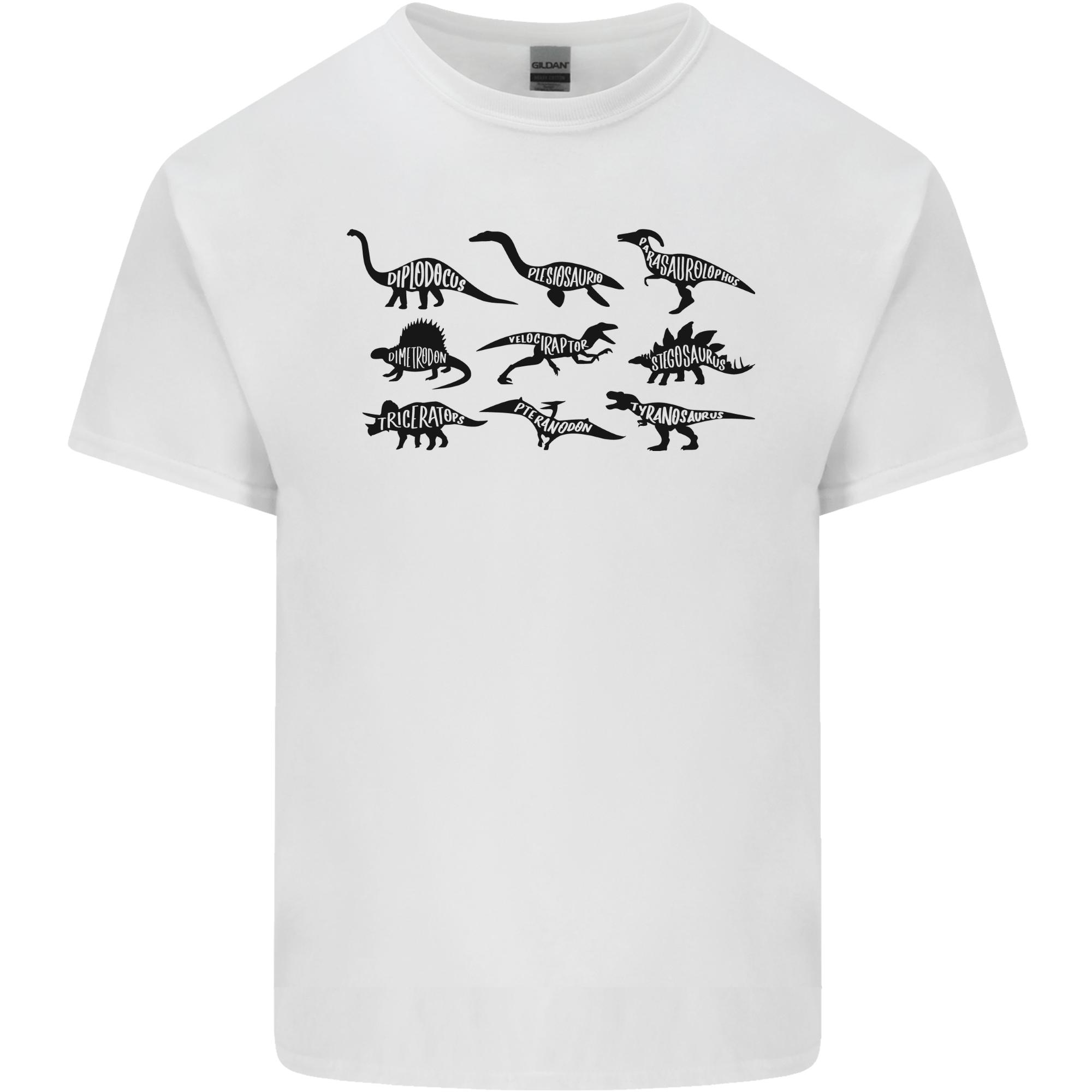 Dinosaur Types TRex Stegosaurus Triceratops Unisexs Light Cotton TShirt S