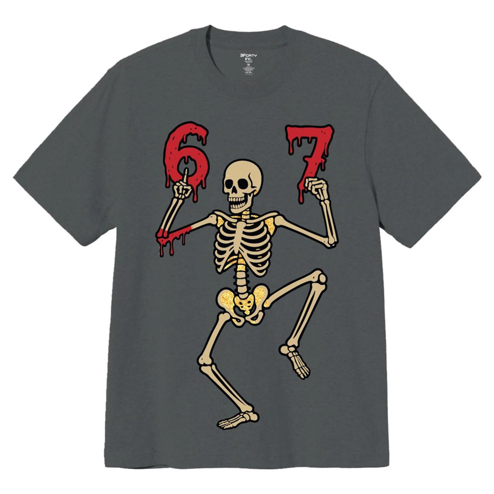 3Forty Inc Men Skeleton Tee (Charcoal) S