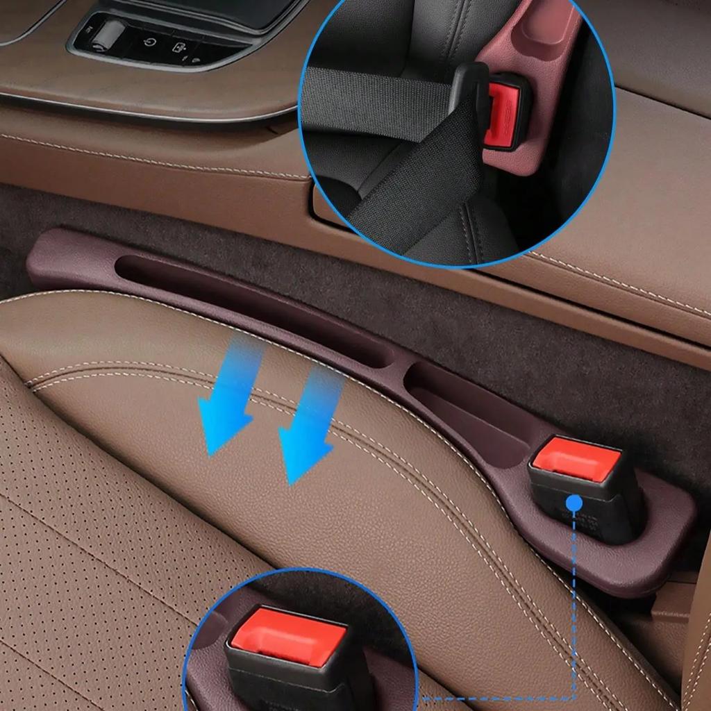 ASD1 2 Pack Car Seat Gap Filler Strips Dual Slot Design Leak Prevention Organizer with Hook Storage Compatible for All Cars Interior Accessories