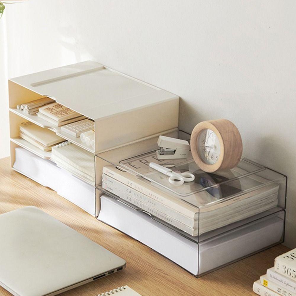 Stackable A4 Paper Sorting Box Solid Drawer Desk Organizer Collection Utensils