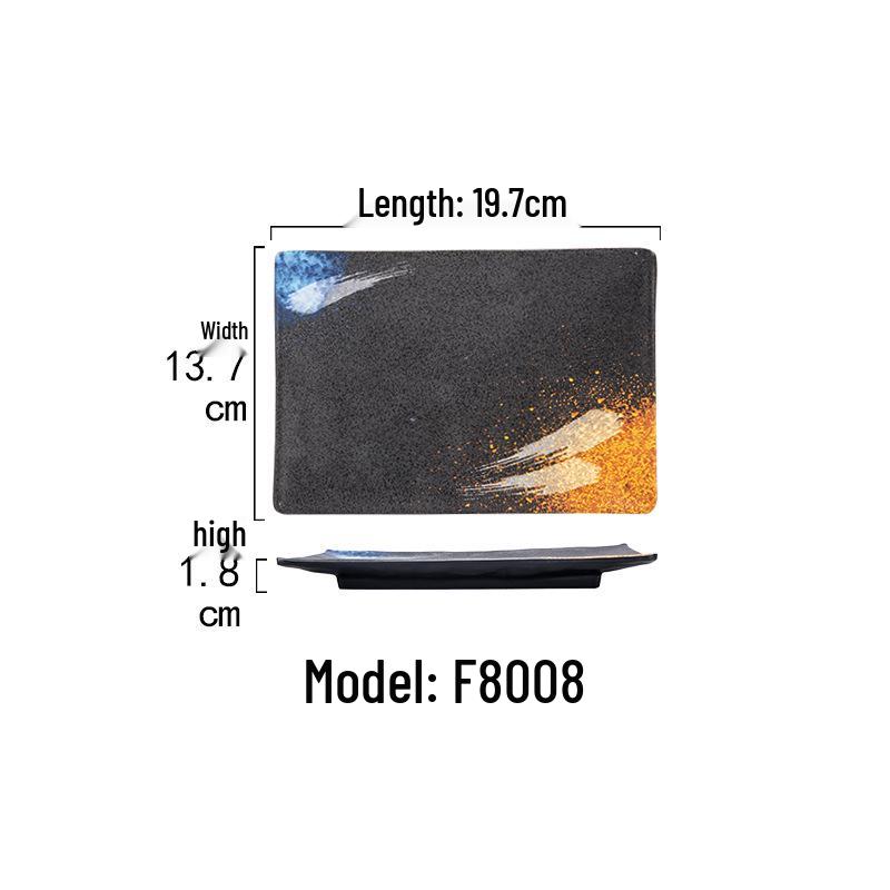 Прямоугольная японская меламиновая тарелка для гарнира к барбекю – Имитация фарфора, ударопрочная, для хот-пота и ресторанного использования