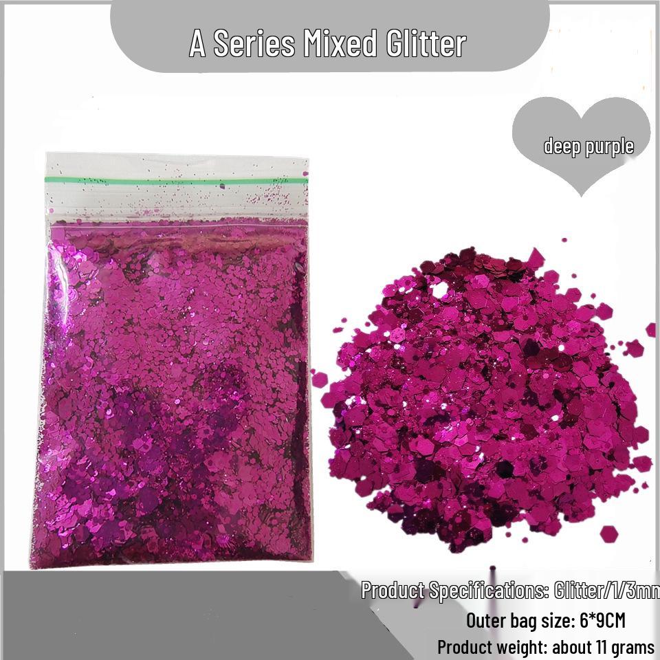 Glitter para Nail Art Transfronteiriço Lantejoulas 1/3MM - Cores Básicas para DIY Estilo Nightclub Palco Gotejamento de Resina.
