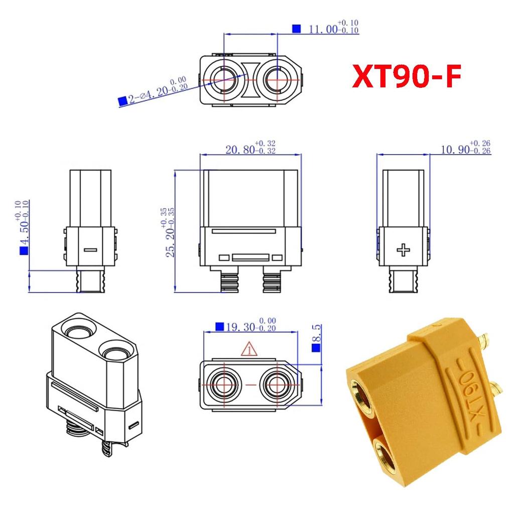 CY XT90 Male to Female 10AWG Extension Cable Connector for
