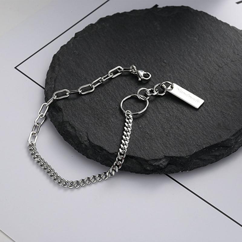 ANENJERY Splicing Chain Bracelet for Women Geometric Bracelet Party Fine Jewelry