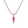 Bohemian Layered Fish Pendant Necklace Colorful Enamel Cute Trendy Adjustable for Teen Girls School Daily Wear