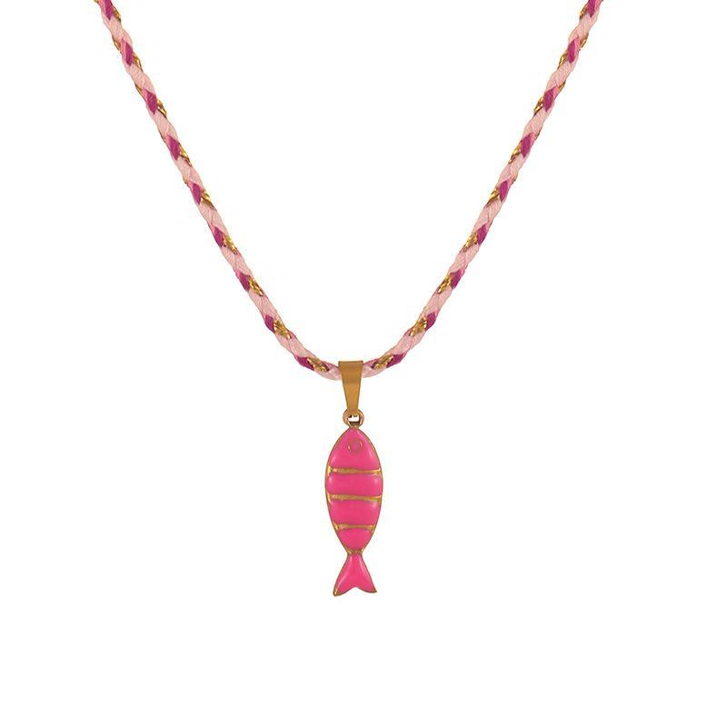 Bohemian Layered Fish Pendant Necklace Colorful Enamel Cute Trendy Adjustable for Teen Girls School Daily Wear