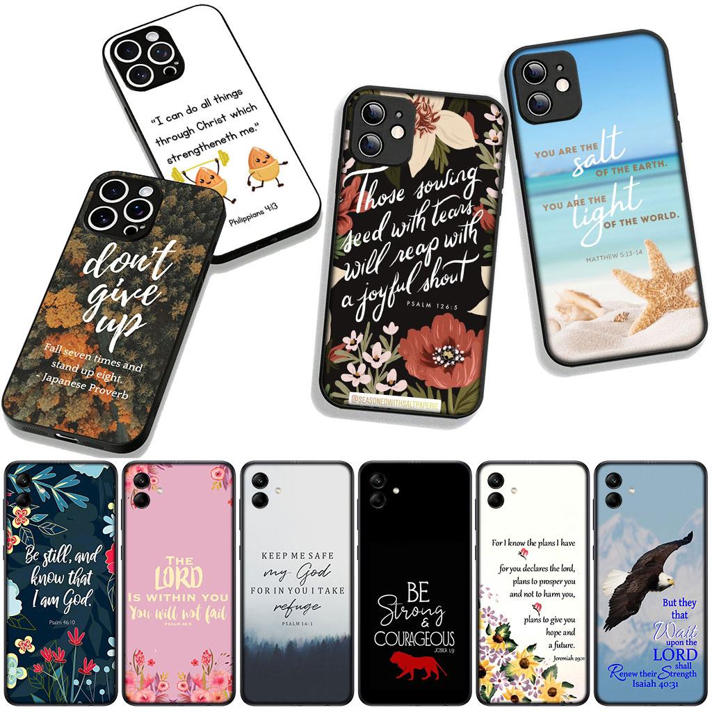Cover for OPPO A54 A40 A60 A80 A18 A16 A17 A38 A78 A79 A57 A55 A3 Pro A96 A15 A12 Phone Case Christian God Bible Verse Spring