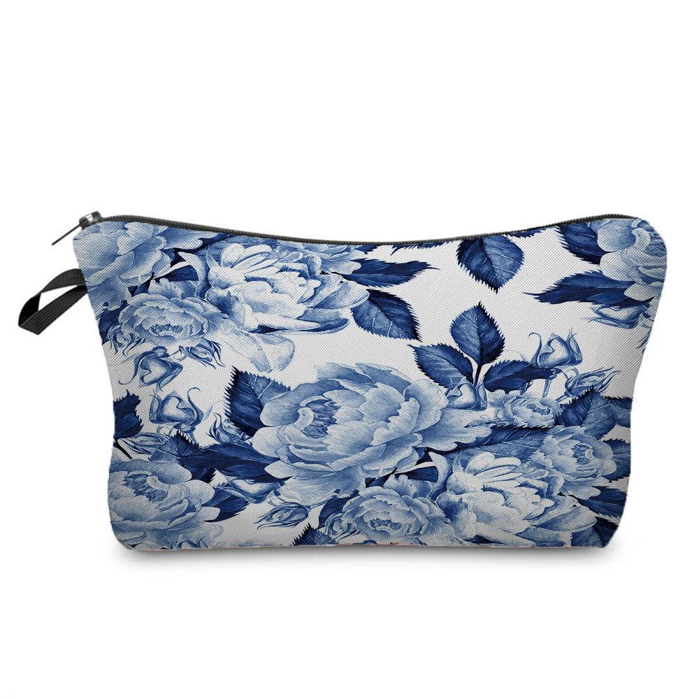 Women Flower Print Cosmetic Bag Toiletries Organize Travel Storage Case 6694