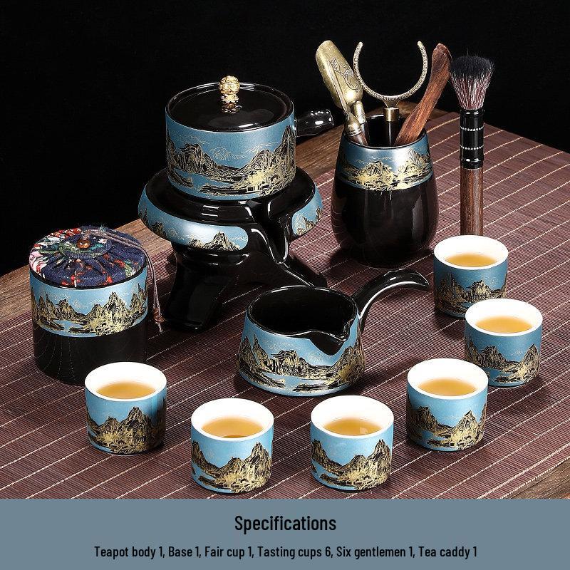 Chinese Ceramic Semi-Automatic Kung Fu Tea Set