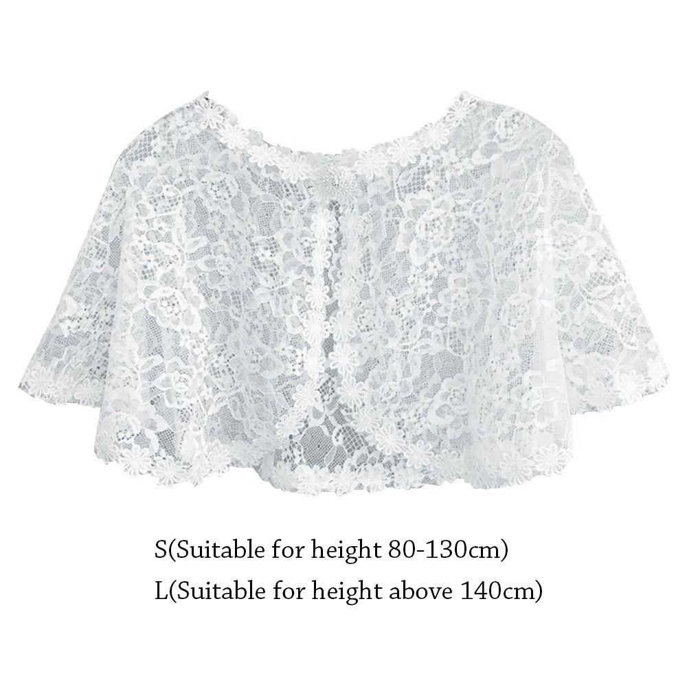 Short Kids Shawls Tulle Mesh Wraps Fashion Lace Cape Cover  Children Girls