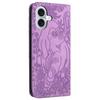For iPhone 16 Plus Case PU Leather Wallet Phone Cover Elephant Pattern