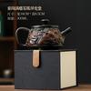 Rotating upside-down aircraft kettle fully carved handmade purple pottery teapot Kung Fu tea set Fengming kettle Xishi teapot