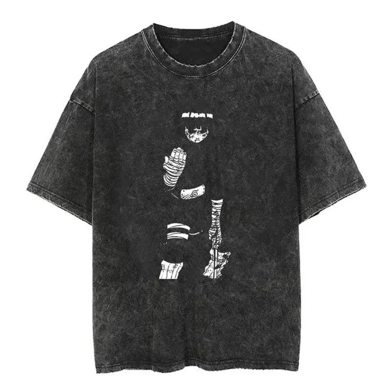 Japanese Style Washed Oversized Summer Breathable Loose Fit Streetwear T Shirt U XL