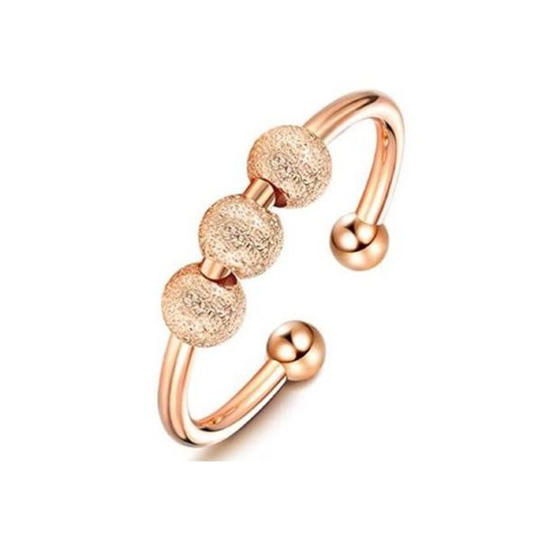 1PC StainlessSteel Ring Fidget Beads Ring Spinner Simulated AnxietyRelief Rings Rotate Freely Anti Stress Toy For Men Women