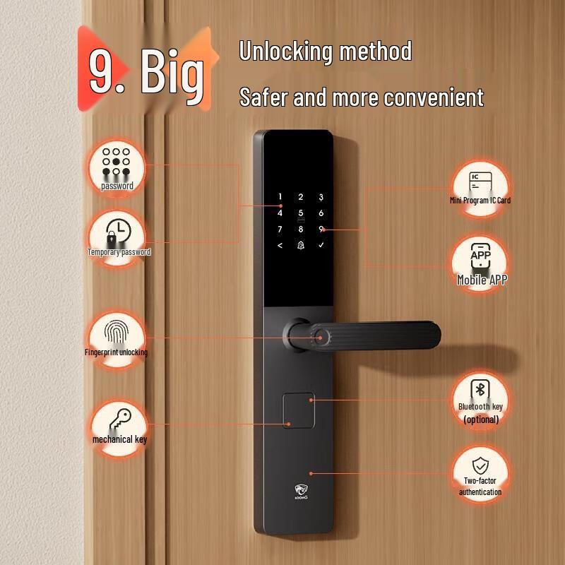 

Zhizhou AT4 Smart Fingerprint Password Security Door Lock