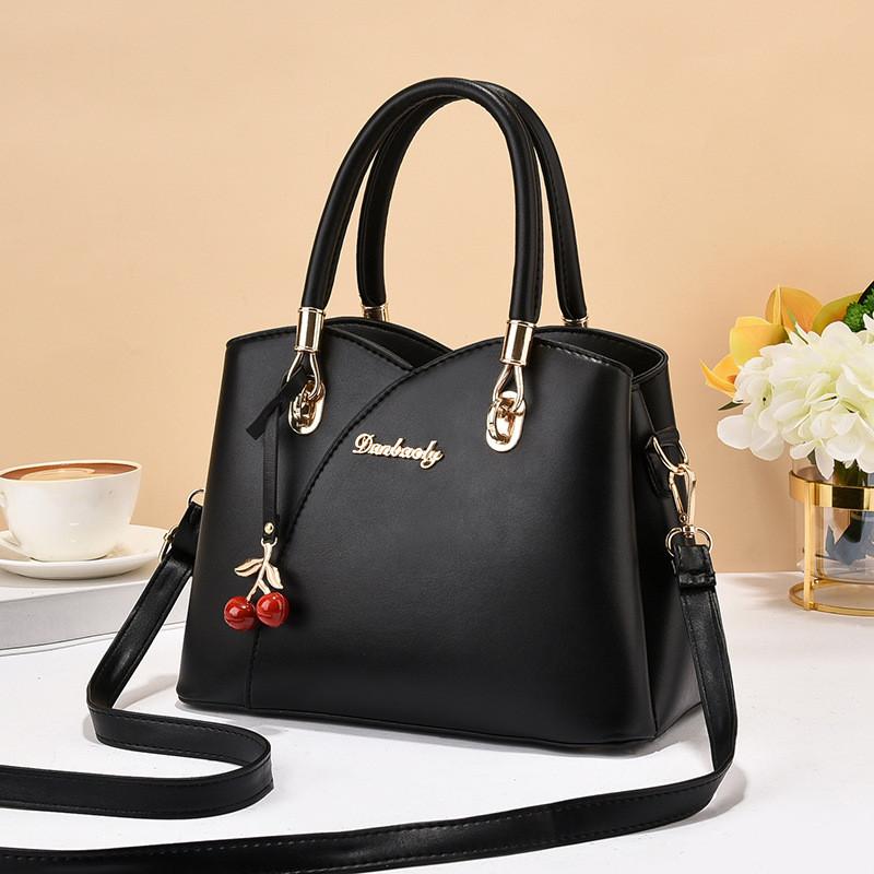 

Chic Bucket Shape Handbag For Middle-aged Women In Classic Colors With Comfortable Straps чёрный