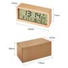 Wooden Digital Alarm Clock Time Date Temperature Humidity Measurement Large Screen Alarm Clock For
