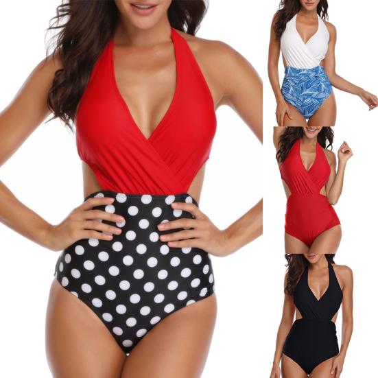 Sexy Cross Grime Ryggløs Bandasje Monokini Dame Badedrakt i ett stykke