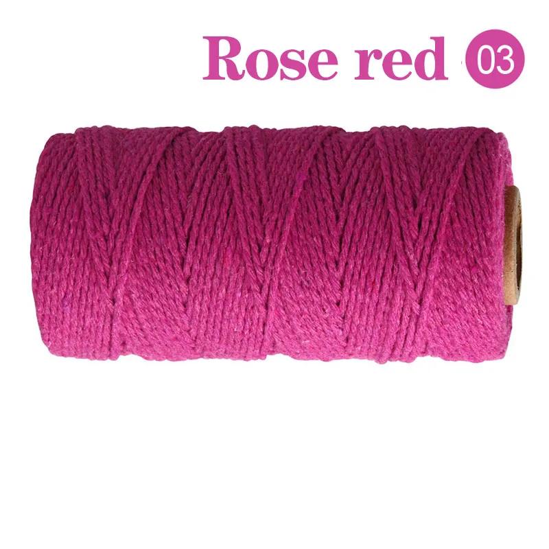 2mm 100M Macrame Cord Corda di cotone Spago Filo Stringa Artigianato Cucito fai da te Fatti a mano Arazzi Boemia Festa di nozze Decorazioni per la casa