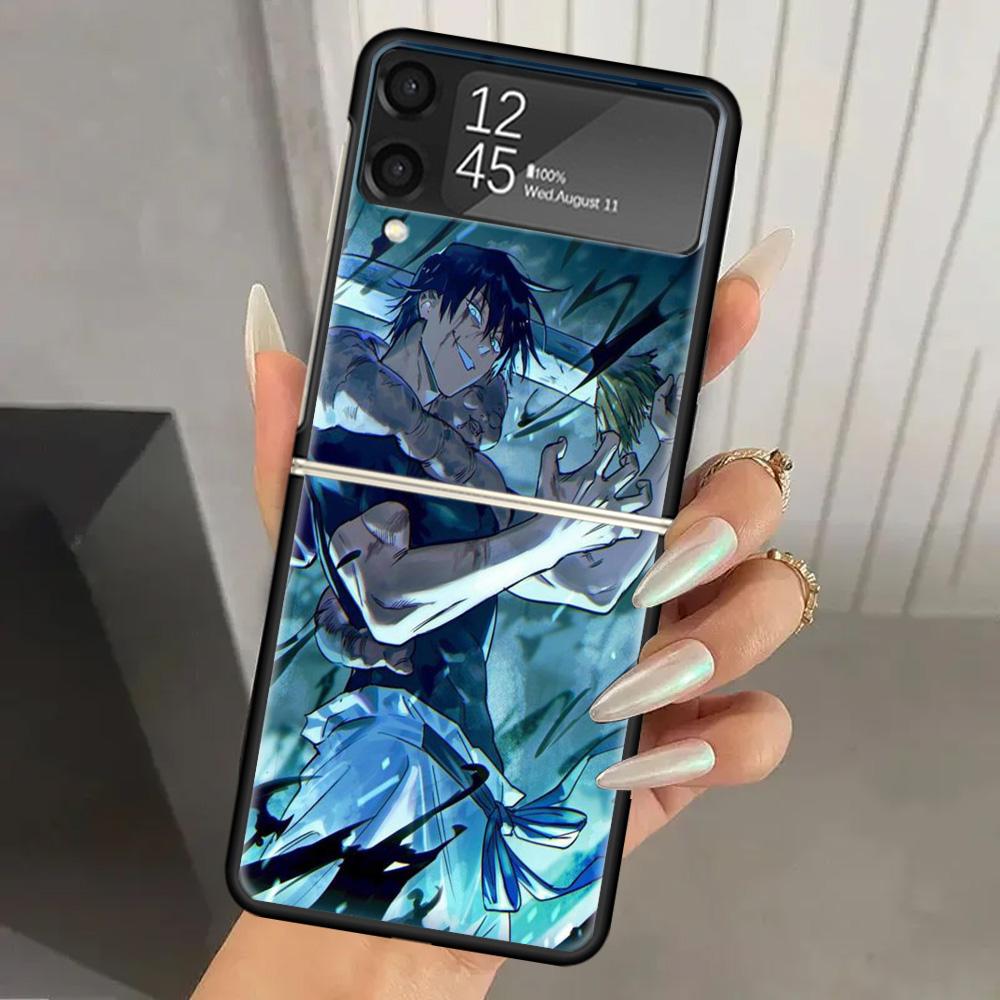 Jujutsus Fushiguro Toji Harte PC-Handyhülle Für Samsung Galaxy Z Flip 7 6 5 4 3 Schwarz ZFlip7 ZFlip6 Flip5 Flip4 Flip3 5G Druck Co