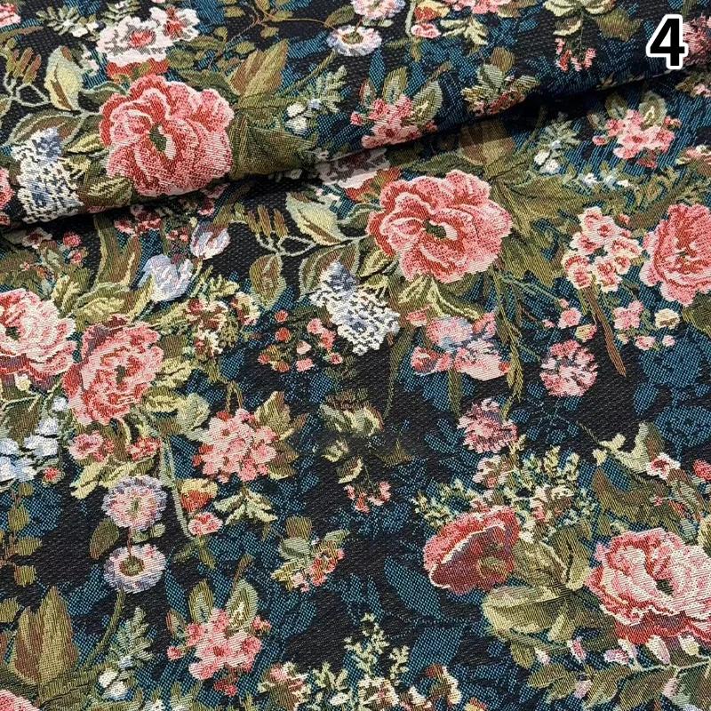 Rustic Vintage Jacquard Fabric Chenille Tablecloth Oil Painting Decorative Fabric, for Diy Sewing Clothes Pillowcase Bag