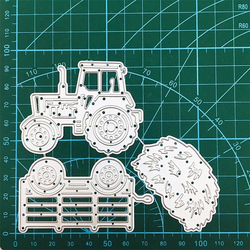 Tractor Straw DIY Craft Metal Cutting Die Scrapbook Embossed Paper Card Album Craft Stencil Template Die-cuts