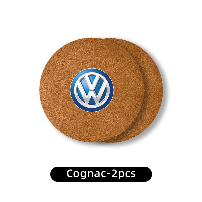 2pcs Car Suede Coaster Water Cup Holder Drink Pad Auto Interior Accessories For Volkswagen VW Golf 4 6 7 GTI Tiguan Passat B5 zr8
