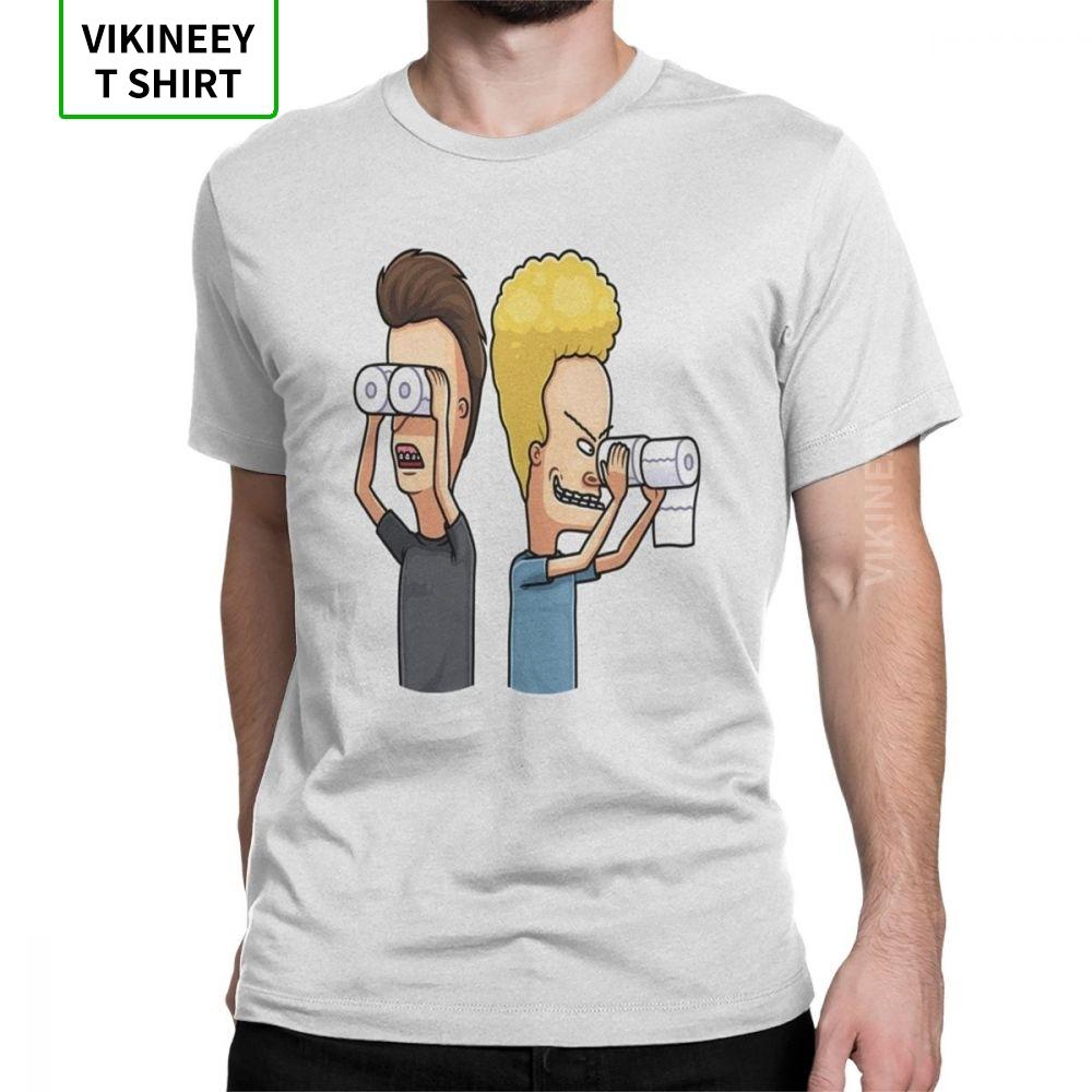 

Cartoon Beavis And Butthead Men T Shirt Vintage Cotton Short Sleeves Tees O Neck T-Shirt White Tops Guys Swag Streetwear 5XL різнокольоровий