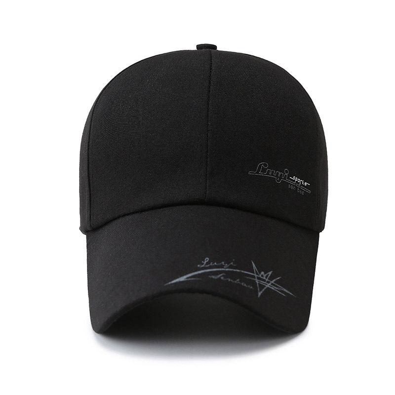 Spring and Autumn Hat Men's New Printed Cap Dome Curled Edge Sunscreen Big Eaves Canvas Twill Baseball Cap