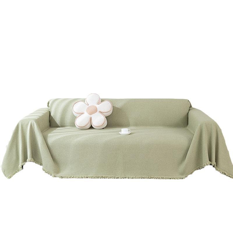 Cream Wind Teddy Velvet Four-season Universal Anti-splashing Universal All-inclusive Universal Non-slip Integrated Leather Sofa Cover