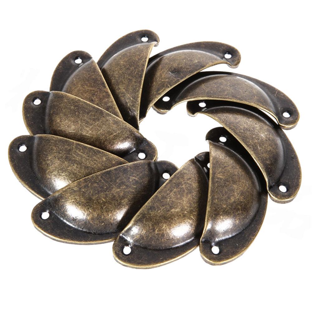 12Pcs Drawer Cabinet Handles Shell Pull Handles Half Moon Kitchen Cupboard Cabinet Door Knobs Vintage Drawer Knobs Hardware