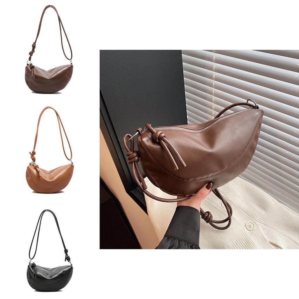 Fashion Solid Color Bag For Women With Dumpling Shaped And Card Pocket For Daily Use