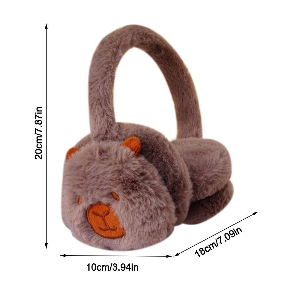 Cartoon Capibara Plush Ear Muffs Winter Warm Earmuffs Thicken Ear Cover Outdoor Cold Protection Earmuffs Soft Plush Earflap