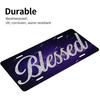 Galaxy Blessed Front License Plate for Women Car Vanity Plates Decorative Aluminum Metal Cute Novelty License Plate Cover for Men 6x12 Inch (4 Holes)