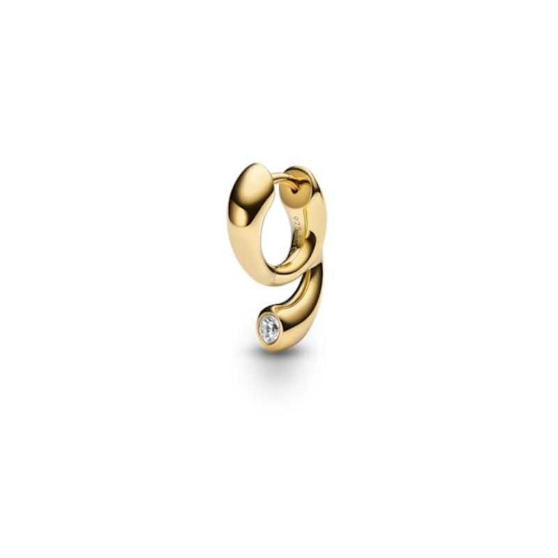 Nischenpersonalisierte 18K Echtgold-Inlay Zirkon Ohrstecker Ohrringe, Einzigartige Trend-Ohrringe
