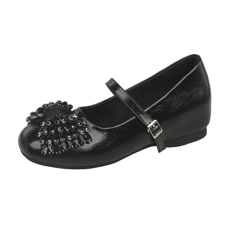French rhinestone bow Mary Jane shoes women's 2025 new beautiful ballet shoes evening gentle shallow mouth single shoes