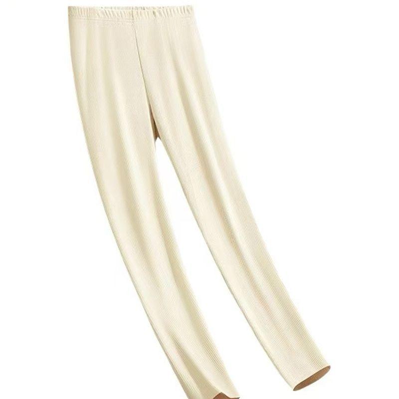 Women Thickened Fleece Thermal Underwear Set With Built In Chest Pad Slim Long Sleeve Top And Long Pants
