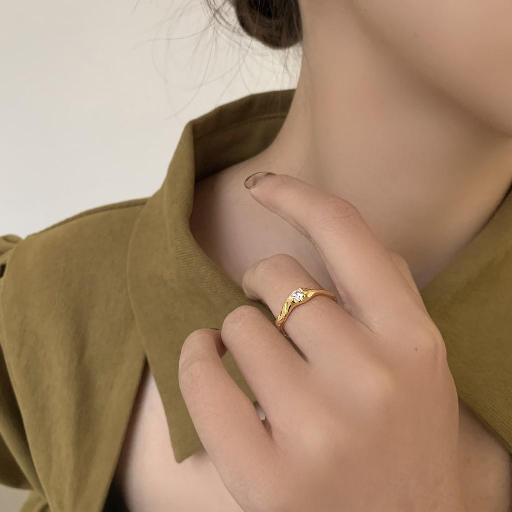 Unique S925 Sterling Silver Geometric Open Adjustable Ring With Dazzling Diamonds For Women