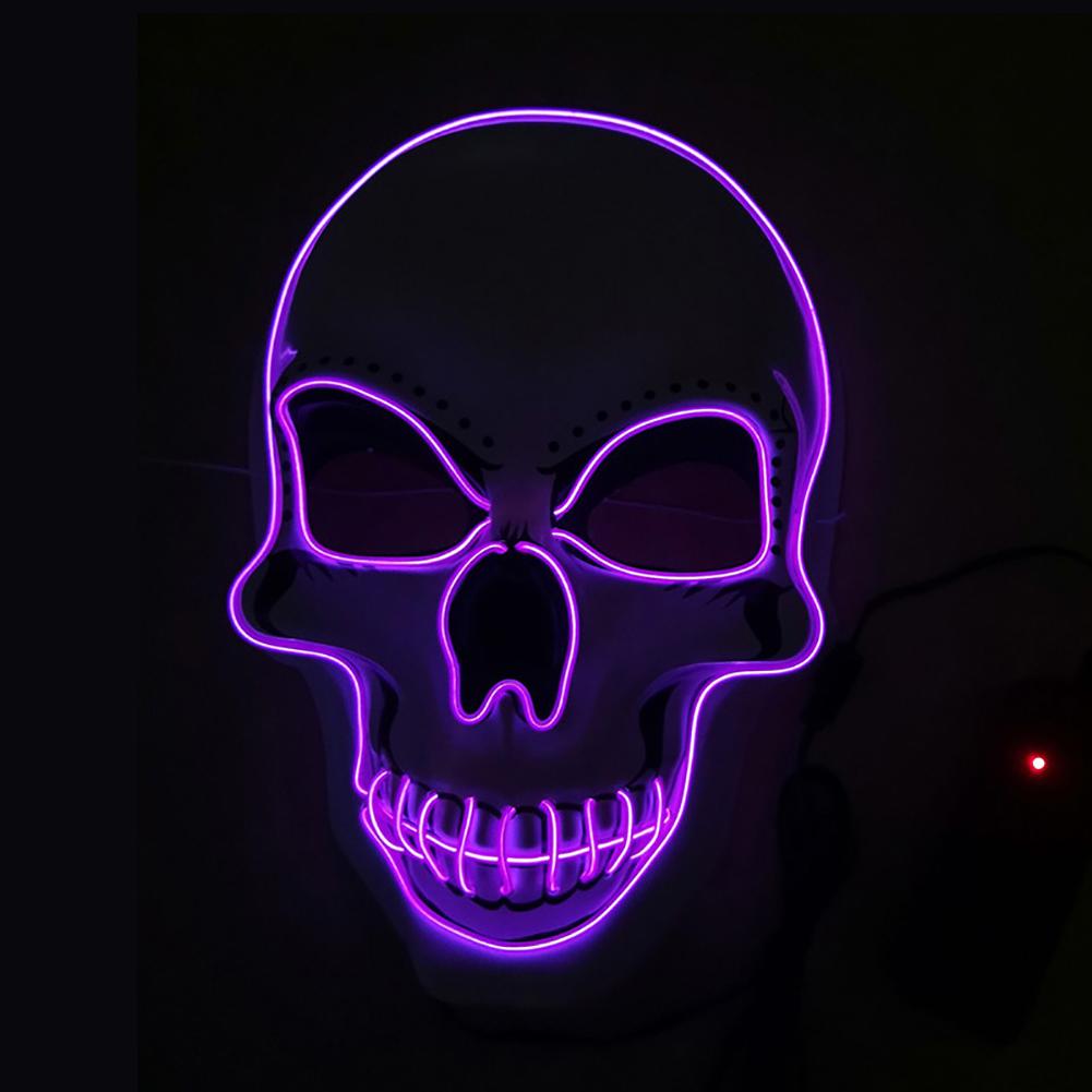 1 Stück Totenkopf LED Maske Maskerade Masken Neon Maske Licht Leuchten im Dunkeln Mascara Horror Maske Leuchtende Maske Halloween Party Maske