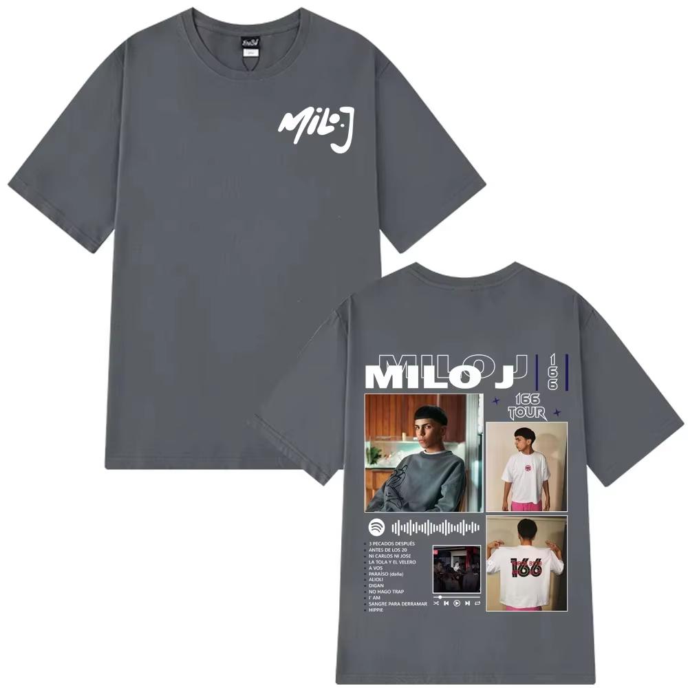 Rapper Milo J 166 Album Tour Merch Tshirts Mens Women Harajuku Hip Hop Pop Music Tshirts Summer Pure Cotton Short Sleeves Top