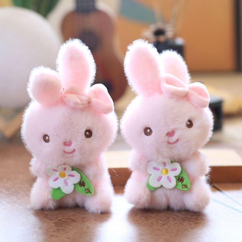 Cute Pink Rabbit Plush Doll For Bags And Gift Accessories