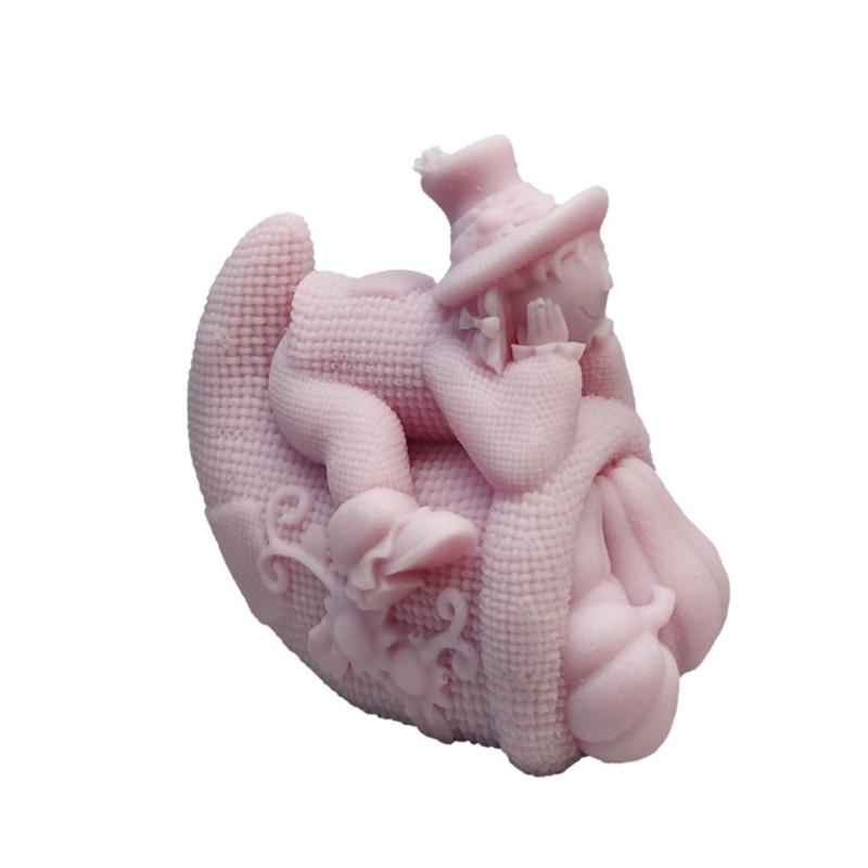 Molde de Vela de Abóbora Palhaço Moldes de Silicone para Halloween Moldes de Enfeites Moldes de Fundição Moldes de Gesso para Decoração de Casa