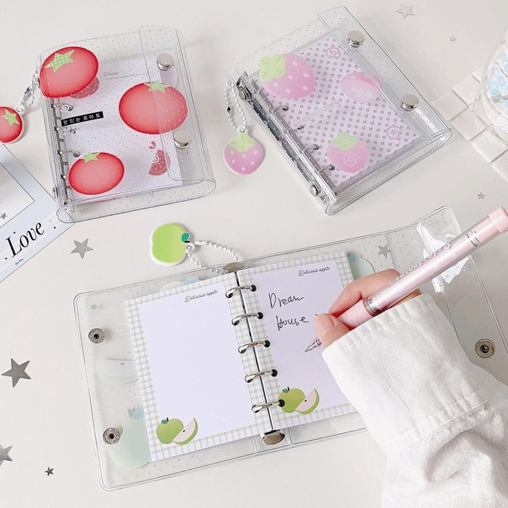Fruit Print Binder Journal Clear Loose Leaf Notebook Cute M5 Binder Notebook  Students